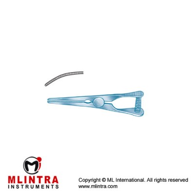 Mini-Glover Arteria Atrauma Bulldog Clamp Gently Curved Titanium, 40 mm Jaw Length 14 mm  Mini-Glover Arteria Atrauma Bulldog Clamp Gently Curved Titanium, 40 mm Jaw Length 14 mm
